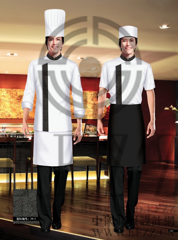 廚師服長袖廚房西餐廳酒店后廚工服