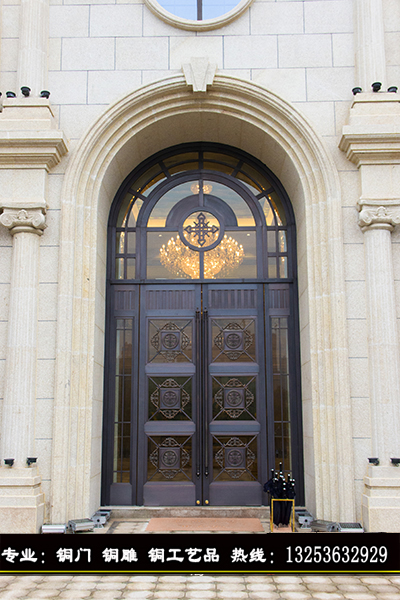 供應(yīng)酒店銅門定做 會所銅門 別墅銅大門 鄭州銅門廠家