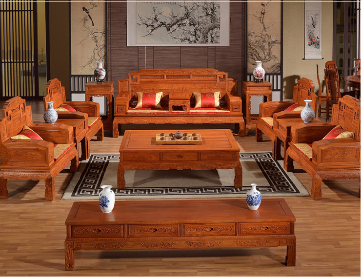 廠家直銷(xiāo)卓瑞紅木錦上添花沙發(fā)套組