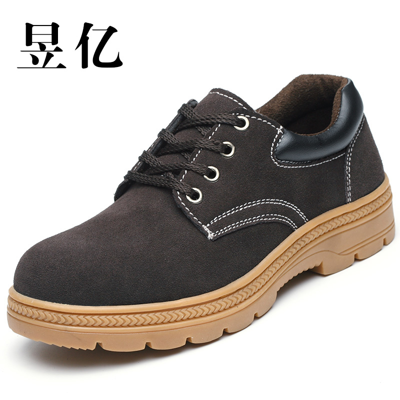 勞保鞋牛皮鋼包頭防砸防刺穿牛筋底耐磨安全防護工作鞋 耐磨防砸防刺穿勞保鞋