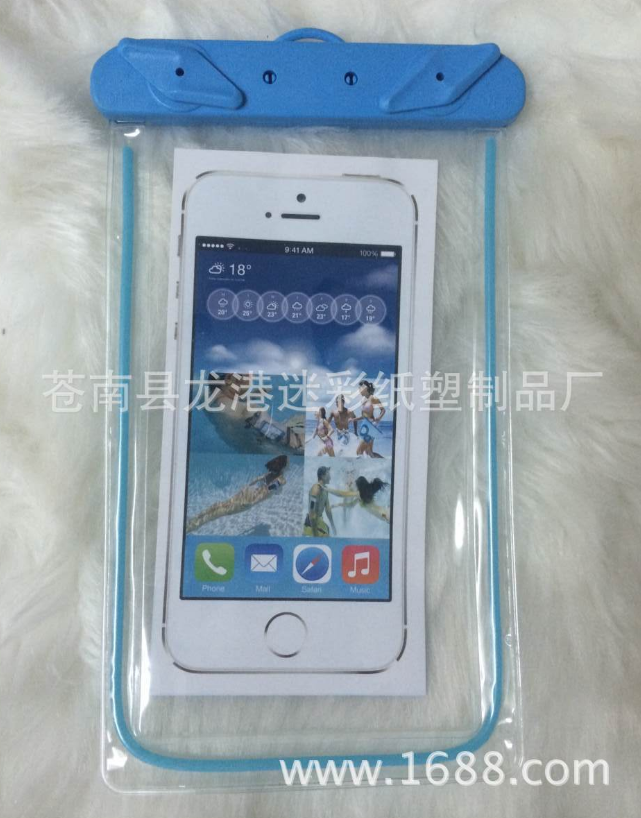 現(xiàn)貨批發(fā)戶外旅游*掛脖手機防水套pvc夜光手機防水袋定做