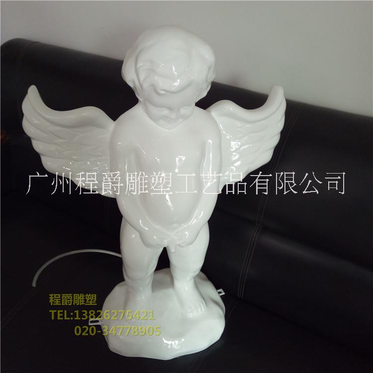 廠家供應(yīng)玻璃鋼圓雕 玻璃鋼小天使雕塑 人物雕塑 景觀擺設(shè)