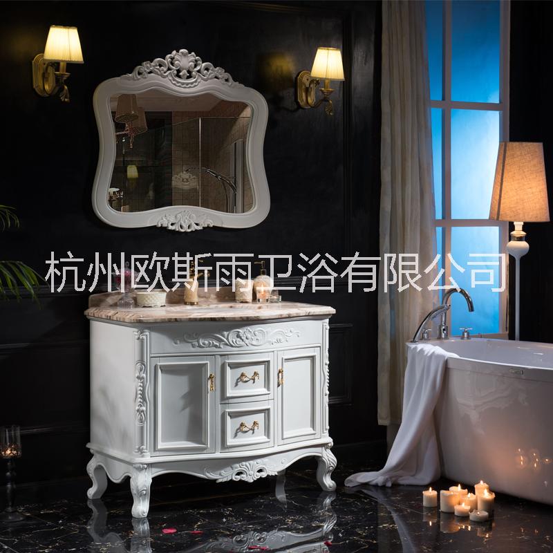 歐斯雨歐式浴室柜橡木整體仿古衛(wèi)浴柜衛(wèi)生間實木柜落地組合洗手盆 歐式浴室柜 衛(wèi)生間橡木落地衛(wèi)浴柜
