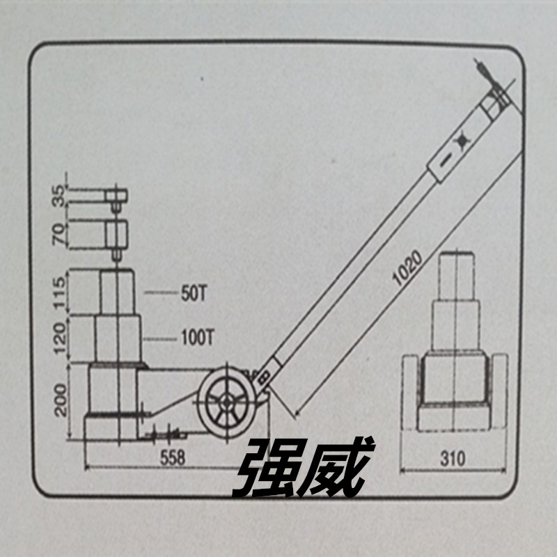 廠家直銷強威強威XR-D100氣動液壓千斤頂報價，規(guī)格