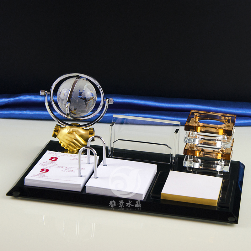 水晶辦公擺件臺(tái)歷 定制水晶辦公擺件臺(tái)歷架筆筒 定制水晶辦公擺件臺(tái)歷架 商務(wù)禮品