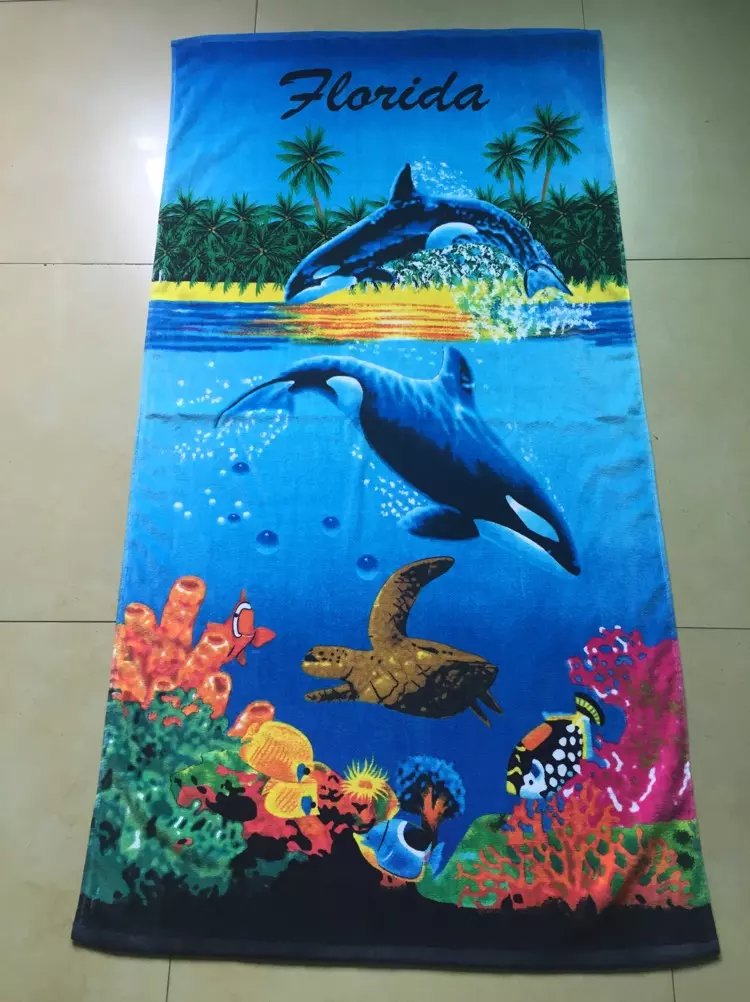 廠家工廠定制*棉割絨活性印花浴巾等紡織制品 印花巾