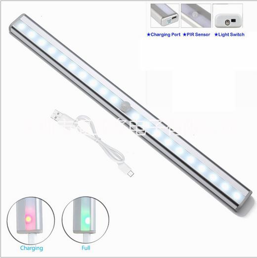 廠家直銷20LED感應(yīng)燈小夜燈廠家USB充電鋰電池櫥柜衣柜燈