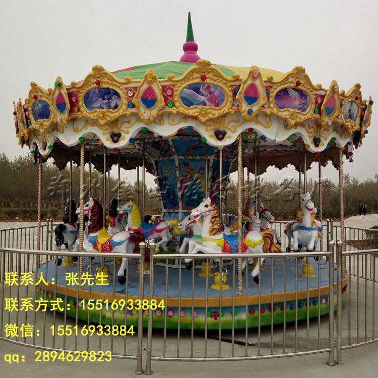 根本停不下來 鄭州金山游樂設(shè)備設(shè)施的旋轉(zhuǎn)木馬轉(zhuǎn)的長久 旋轉(zhuǎn)木馬js00194