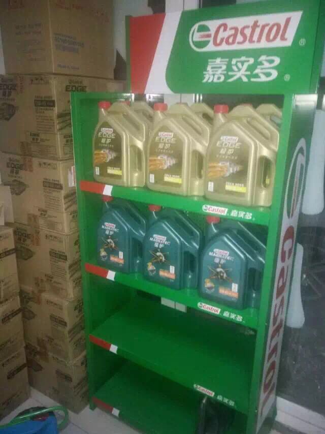 機油展架嘉實多機油貨架，殼牌潤滑油展示貨架，金屬展架，油品陳列貨架定制