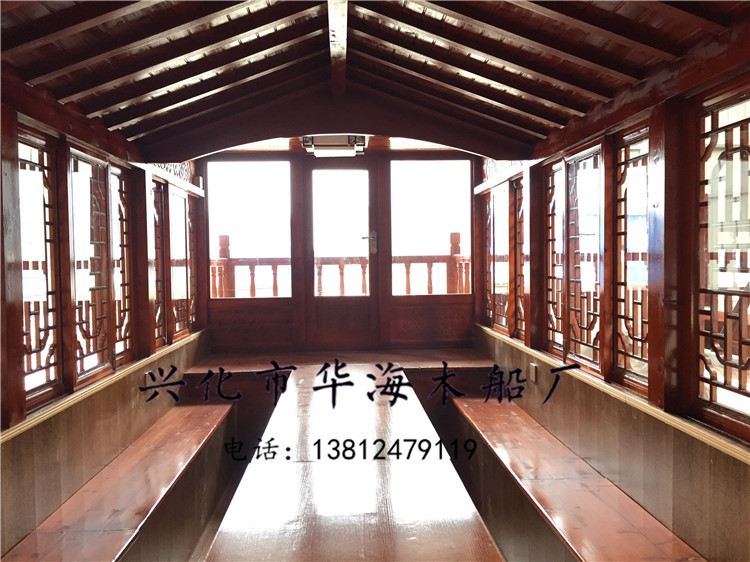 供應(yīng)8米加寬仿古畫舫船 景區(qū)游船方向盤操作系統(tǒng) 乘員18人 環(huán)保靜音無污染
