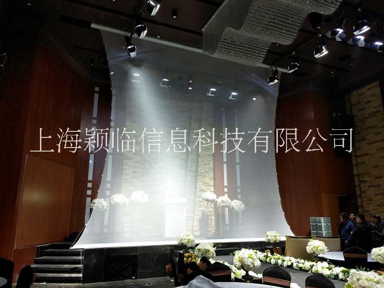 廠家定制畫框紗幕無拼縫電動膜 婚禮慶全息紗幕背投紗幕透明畫框幕