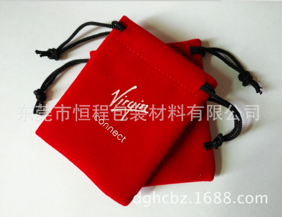 東莞廠家絨布束口袋 飾品禮品包裝袋 移動電源收納袋 東莞絨布束口袋定制工廠 絨布束口袋廠家定制
