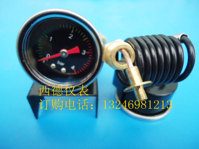 40MM嵌裝帶支架毛細(xì)管0~4BAR蒸汽水壓表，蒸汽壓力表 40MM嵌裝帶支架毛細(xì)管水壓表