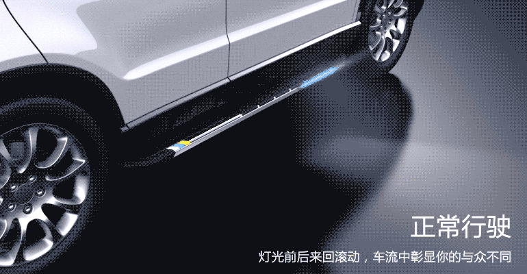 一款能用手機(jī)app操控?zé)艄庑Ч膫?cè)踏板 汽車側(cè)踏板