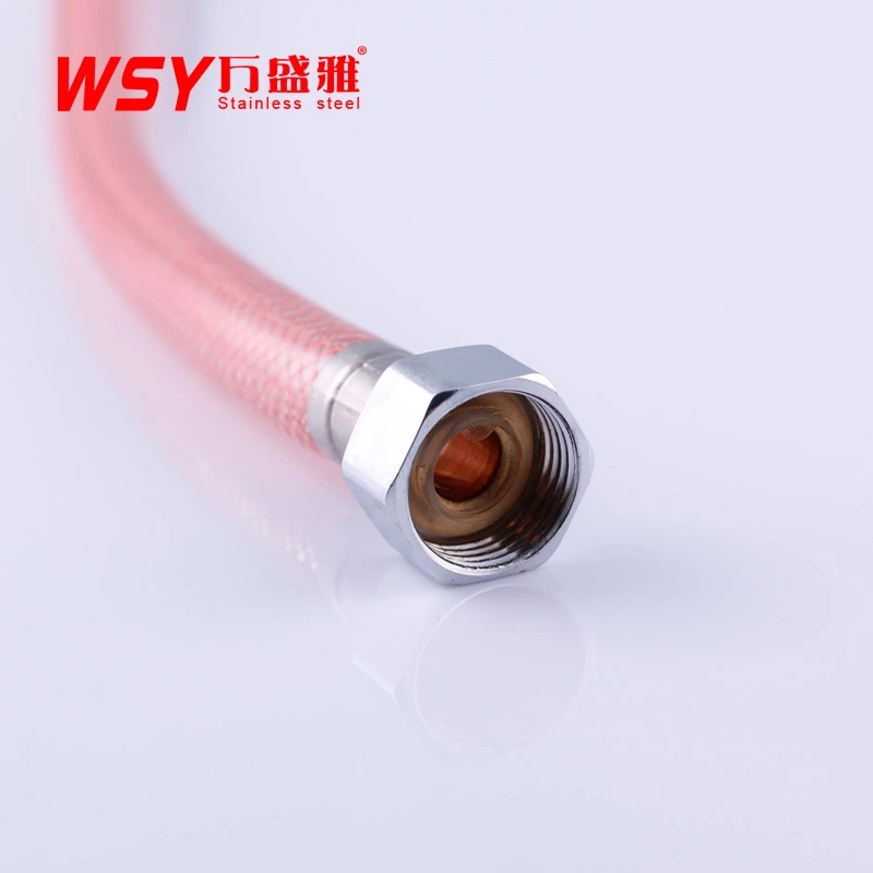 長期供應(yīng) 萬盛雅透明紅銅絲進(jìn)水軟管編織管熱水器水龍頭冷進(jìn)水管