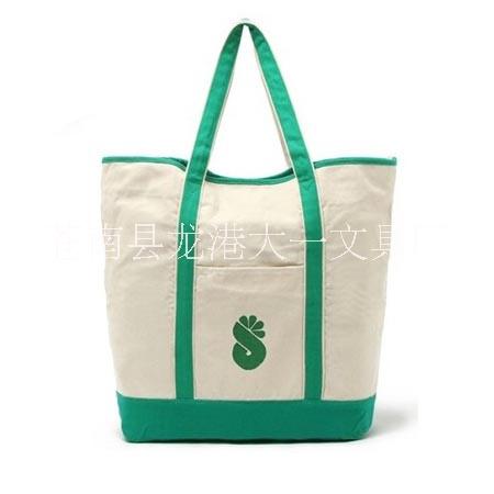 帆布連底包 撞色背包 拼接帆布袋 棉布購物袋廠家直銷