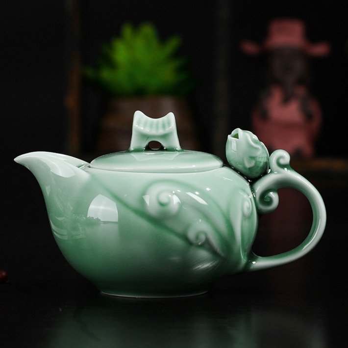 龍泉青瓷茶壺純手工*陶瓷工藝品廣告促銷送禮茶具套裝禮品茶壺