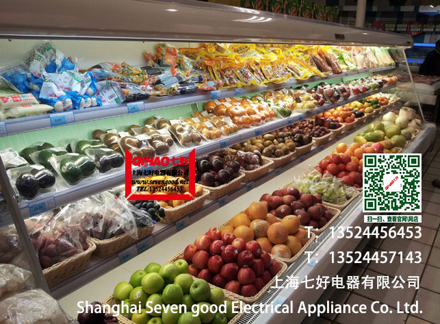 鷹潭立式水果展示柜超市水果風(fēng)幕柜