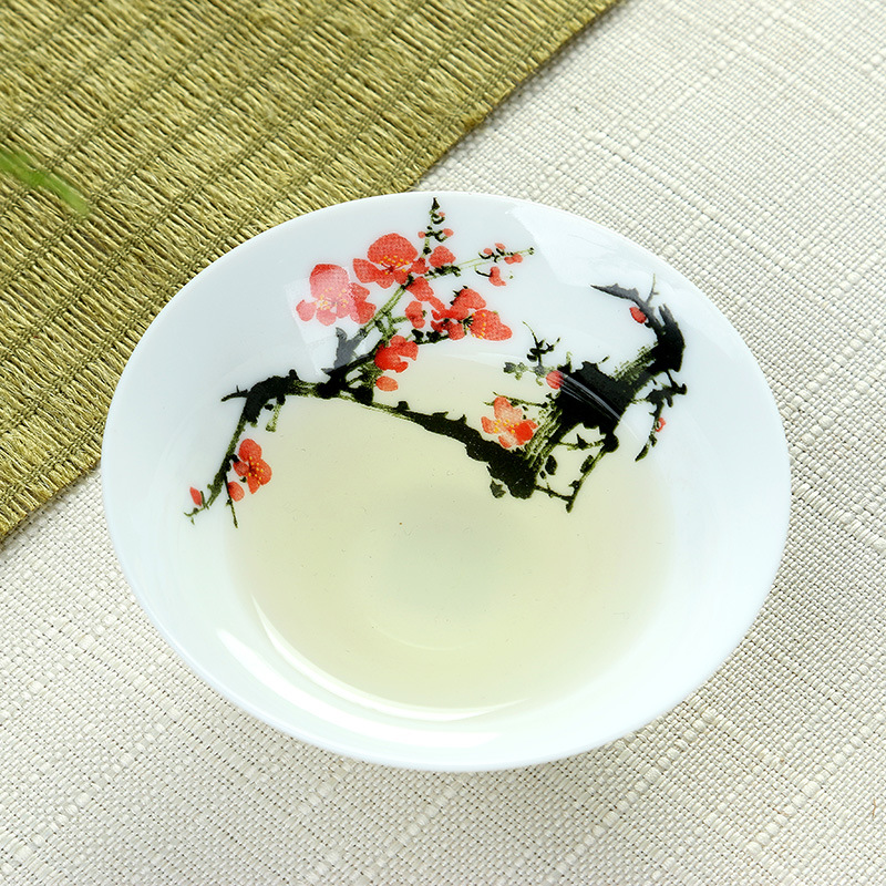 手繪青花瓷斗笠杯 品茗杯 品杯 手工茶杯陶瓷茶具斗笠茶盞批發(fā)