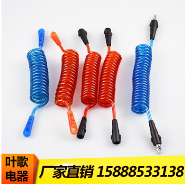 兒童防丟走失彈簧線 PU鑰匙扣彈簧線 彈簧插頭電源線 伸縮彈簧繩
