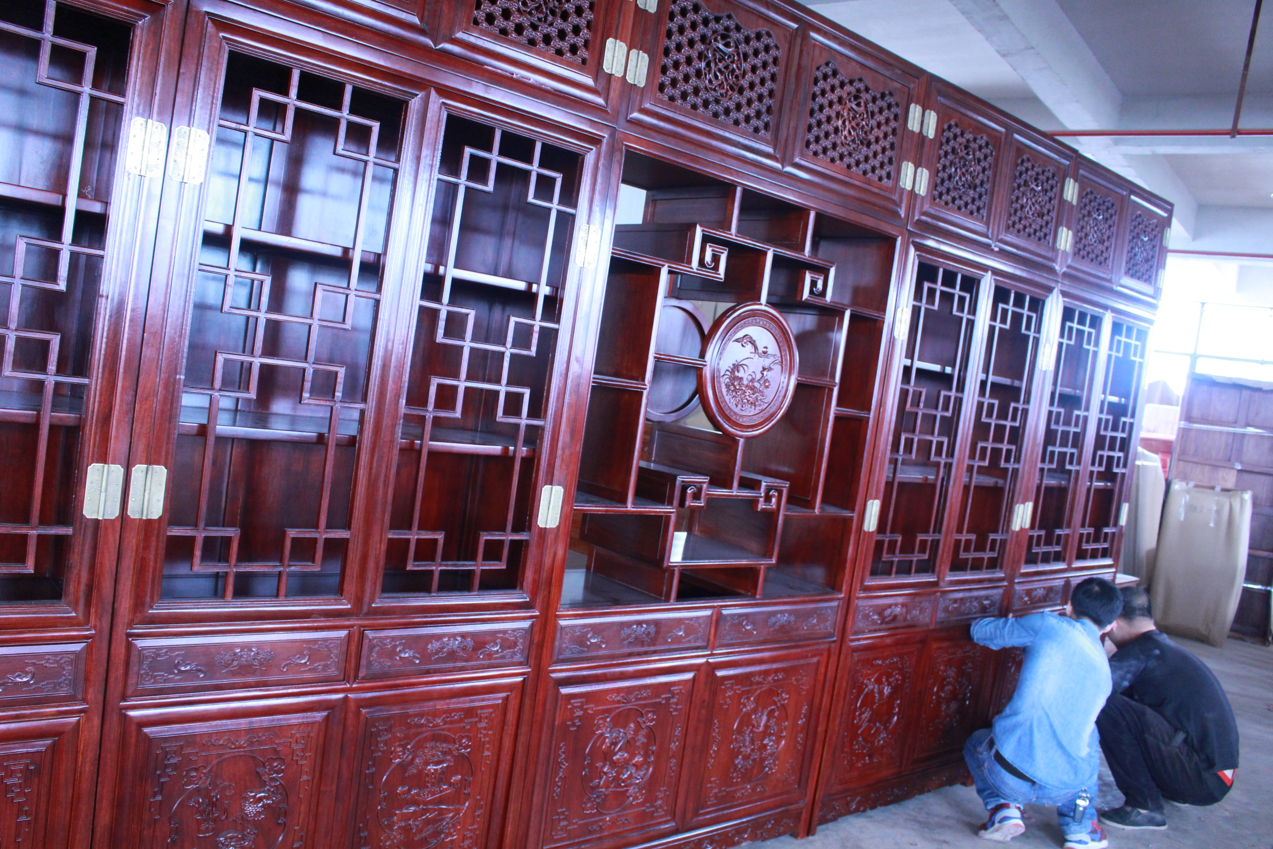 非洲花梨木5組合大書(shū)柜