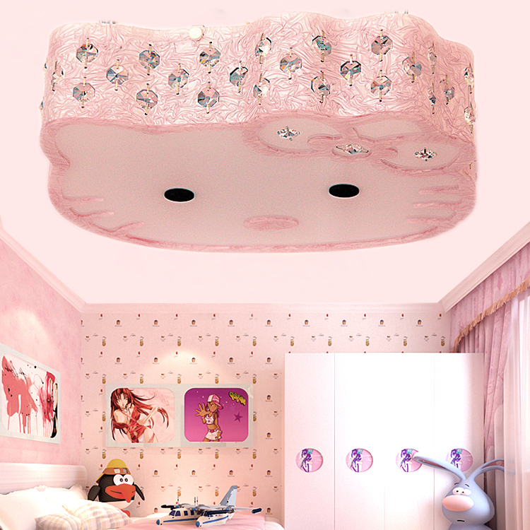 卡通吸頂燈 LED現(xiàn)代簡約兒童燈 亞克力臥室溫馨寶寶KT貓