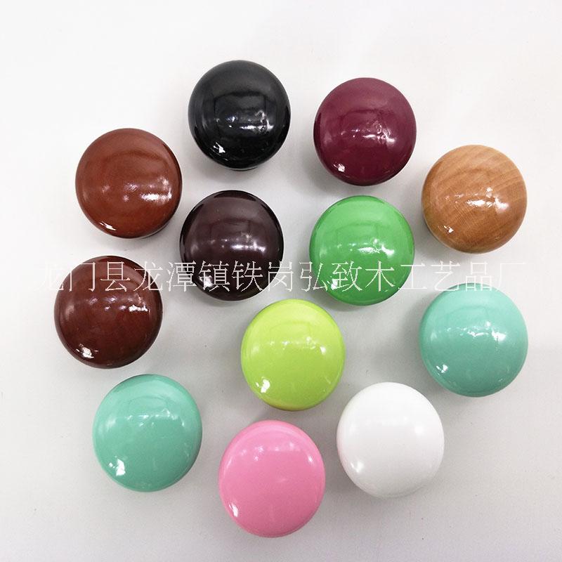 直銷定做各規(guī)格柜臺.柜門實木家具單孔七彩色蘑菇實木木拉手