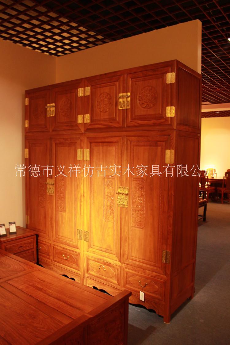 湖南義祥紅木家具供應(yīng)非洲花梨頂箱柜2件套 衣柜臥室家具 廠家直銷