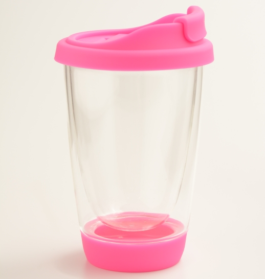 創(chuàng)意玻璃杯雙層隔熱玻璃杯帶硅膠蓋