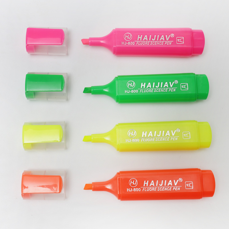 海佳廠家直銷記號熒光筆800彩色熒光筆迷你熒光筆韓版熒光筆
