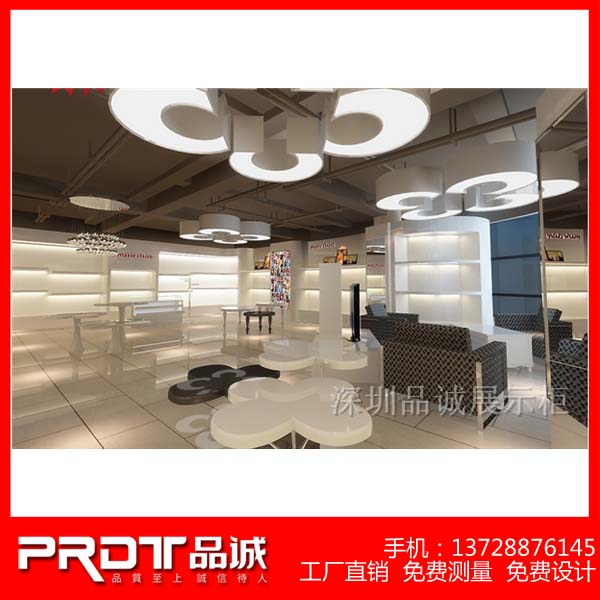 精致簡單木質(zhì)烤漆展示柜  高端皮具品牌定制展臺展示柜安裝效果圖