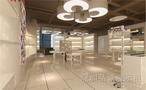精致簡單木質(zhì)烤漆展示柜  高端皮具品牌定制展臺展示柜安裝效果圖