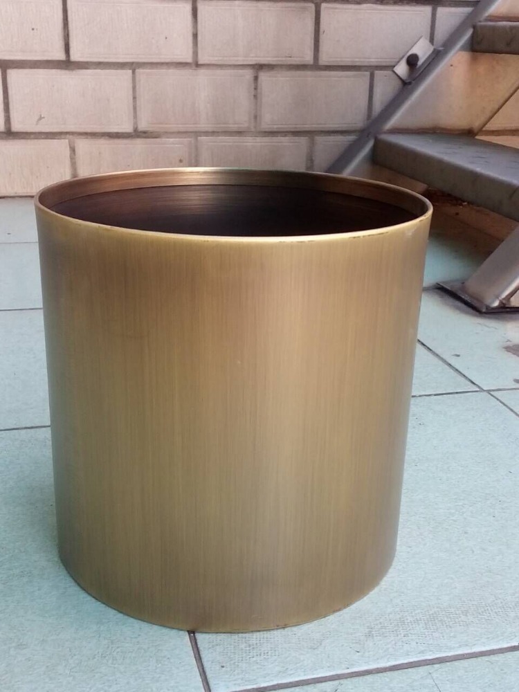 不銹鋼鍍黃銅花盆