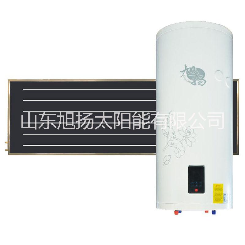 陽(yáng)臺(tái)壁掛太陽(yáng)能熱水器廠家100升平板搪瓷內(nèi)膽高層工程電輔助加熱藍(lán)膜吸熱銅管導(dǎo)熱安裝工程
