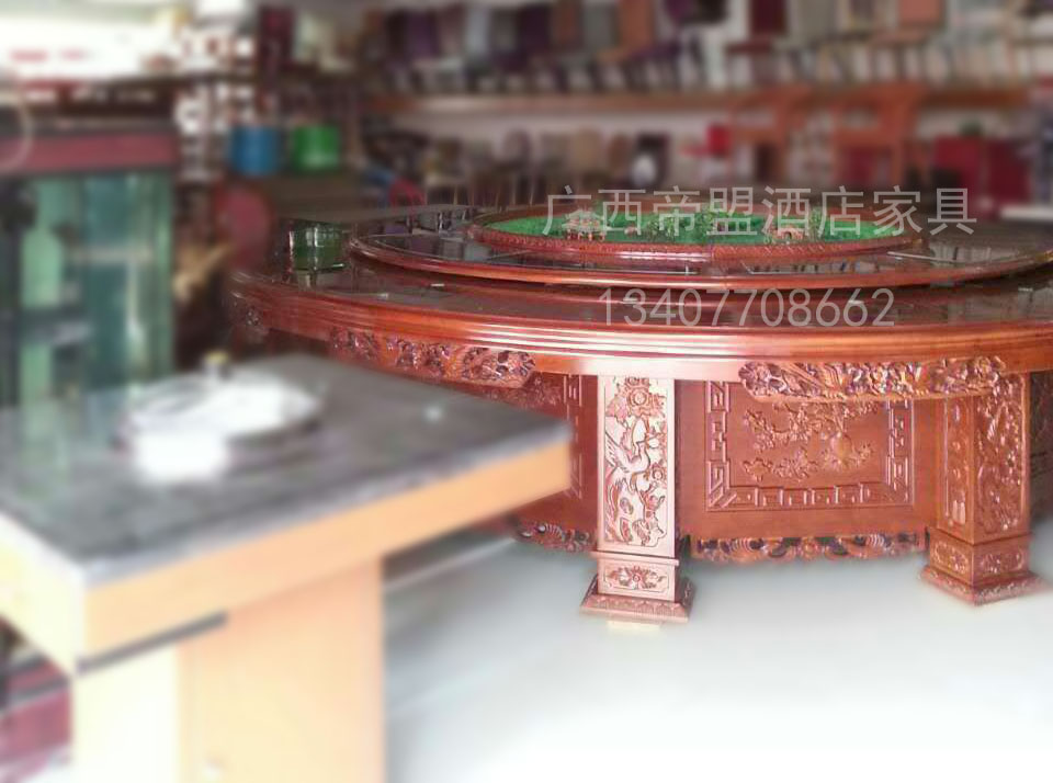 南寧酒樓餐桌定制 南寧酒店餐桌價格 紅木電動餐桌尺寸可選廠家直銷