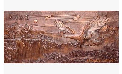 批發(fā)供應(yīng)家居精致裝飾山水浮雕金屬工藝品 家具精致擺件