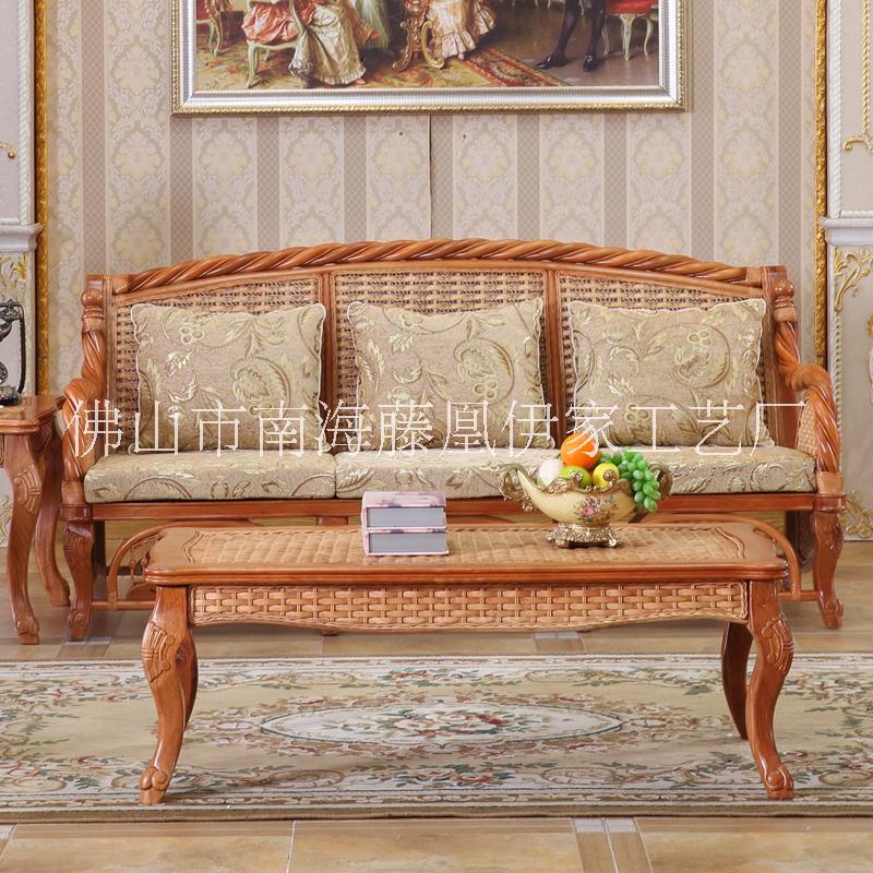 供應(yīng)藤家具/藤椅批發(fā)/佛山家具客廳藤編沙發(fā)全屋實藤木定制