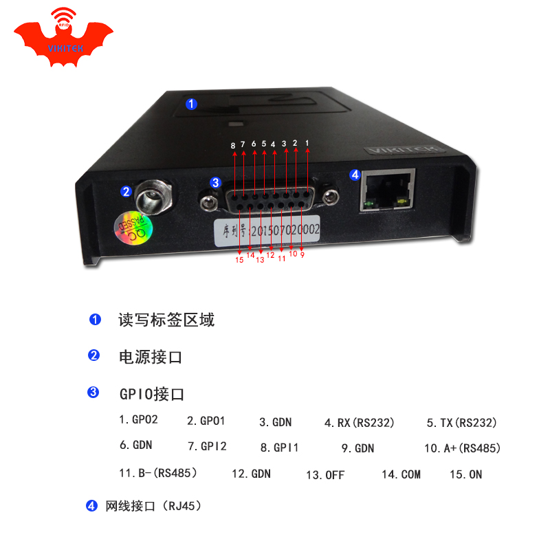 rfid讀寫器工業(yè)級(jí)近距離VIKITEK VFR61S發(fā)卡器915門禁感應(yīng)器一體機(jī)流水線小型超高頻UHF讀卡器