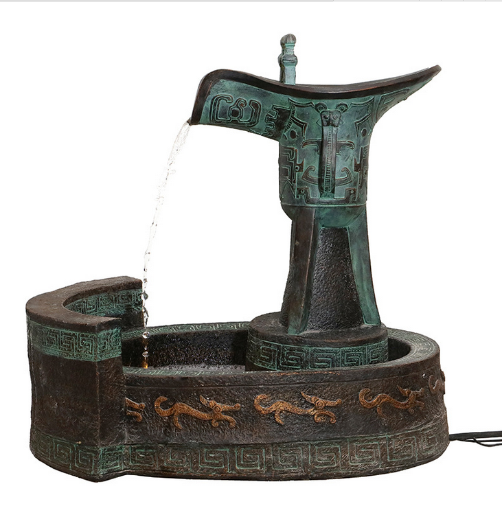 廠家供應(yīng)中式仿古酒杯流水工藝品