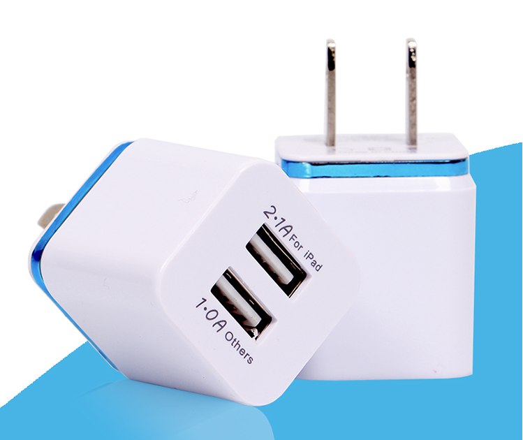 新款手機充電器雙USB直充5V2A快充充電器