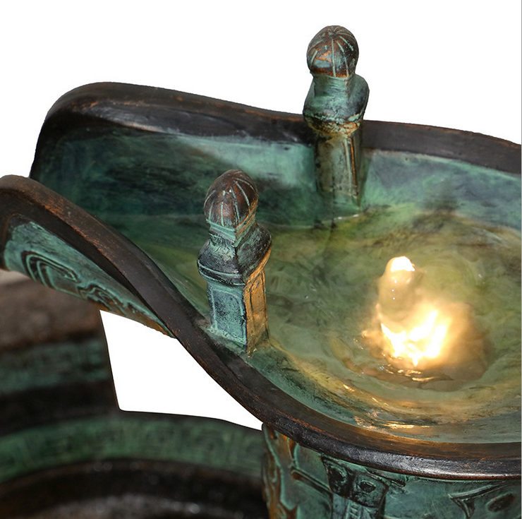 廠家供應(yīng)中式仿古酒杯流水工藝品