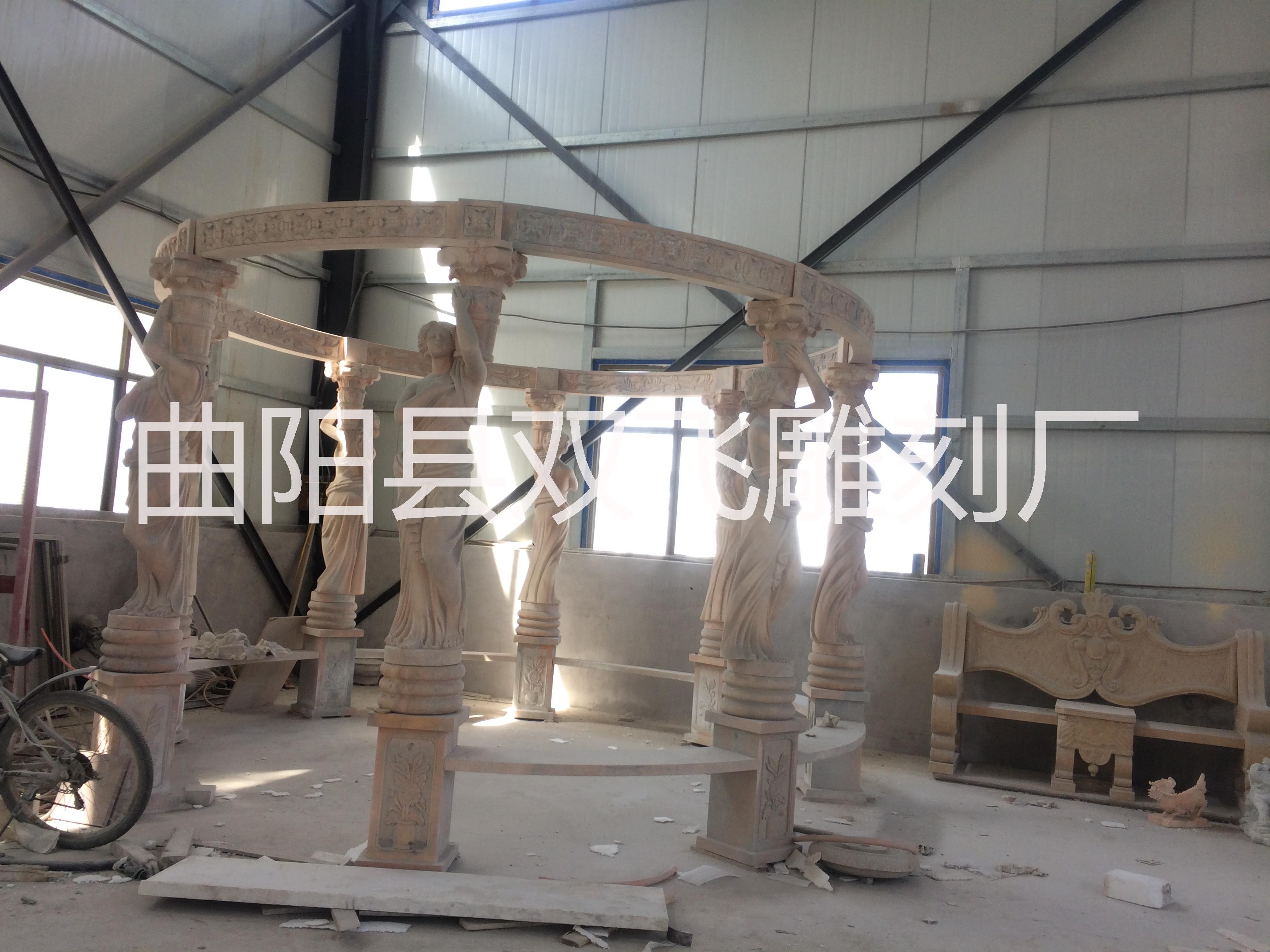 廠家直銷 現(xiàn)貨晚霞紅人物涼亭 曲陽涼亭批發(fā) 大理石涼亭制作