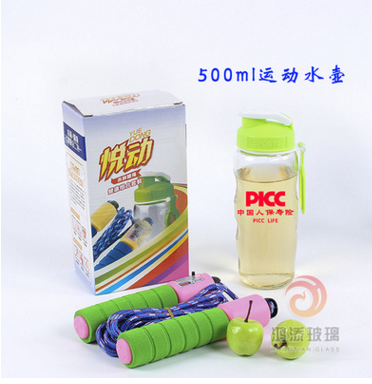 新款幸福天安前海百年平安保險(xiǎn)人壽計(jì)數(shù)跳繩玻璃杯兩件套保險(xiǎn)禮品