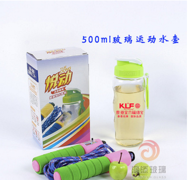 新款幸福天安前海百年平安保險(xiǎn)人壽計(jì)數(shù)跳繩玻璃杯兩件套保險(xiǎn)禮品