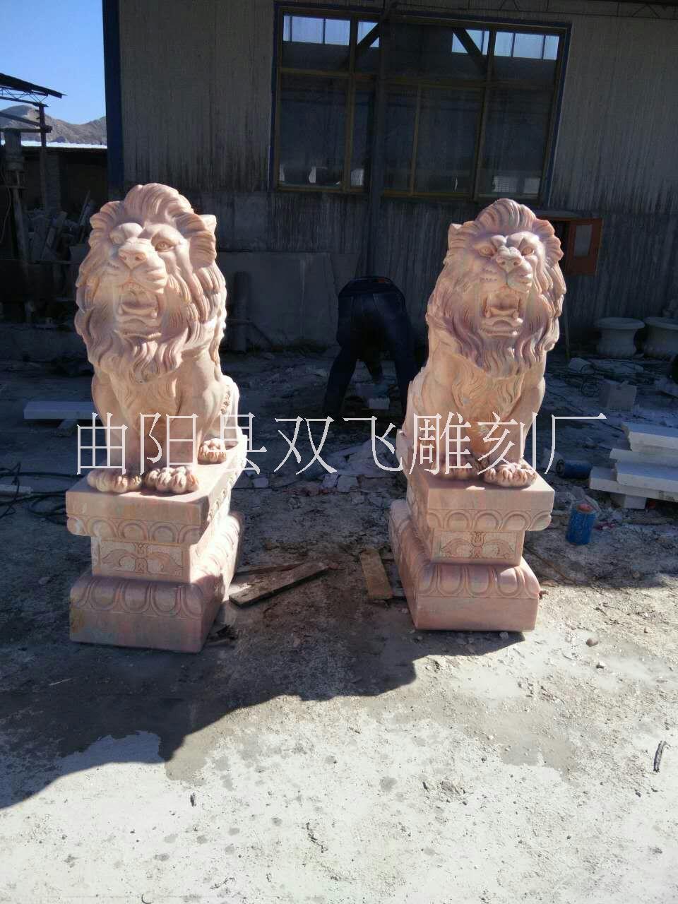 廠家直銷 獅子石雕 石雕動物 曲陽雕刻獅子 酒店飯店門口獅子擺件