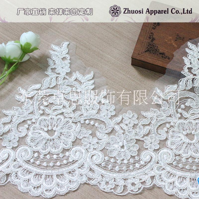 廠(chǎng)家直銷(xiāo)*刺繡蕾絲花邊，潮流服裝禮服面料