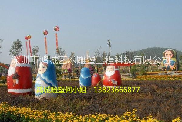 俄羅斯主題玻璃鋼套娃卡通雕塑