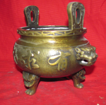 純銅*香爐 黃銅香爐 有求必應(yīng) 佛具圓香爐 金屬工藝品
