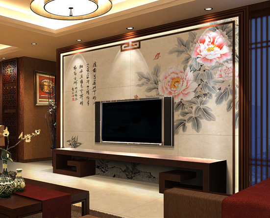 瓷磚雕刻背景墻 背景墻價格  雕刻瓷磚背景墻竹韻