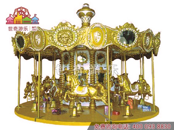新型游樂設備轉馬 16座轉馬價格 豪華旋轉木馬定做
